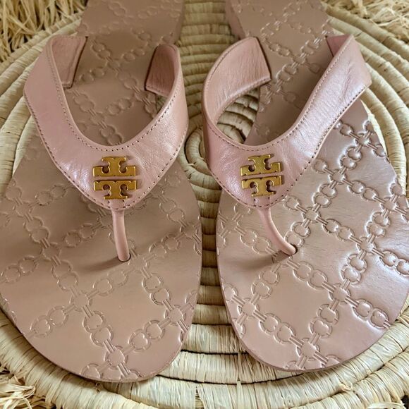 TORY BURCH Light Makeup Monroe Sandal Tan Size 9.5 - Picture 3 of 15